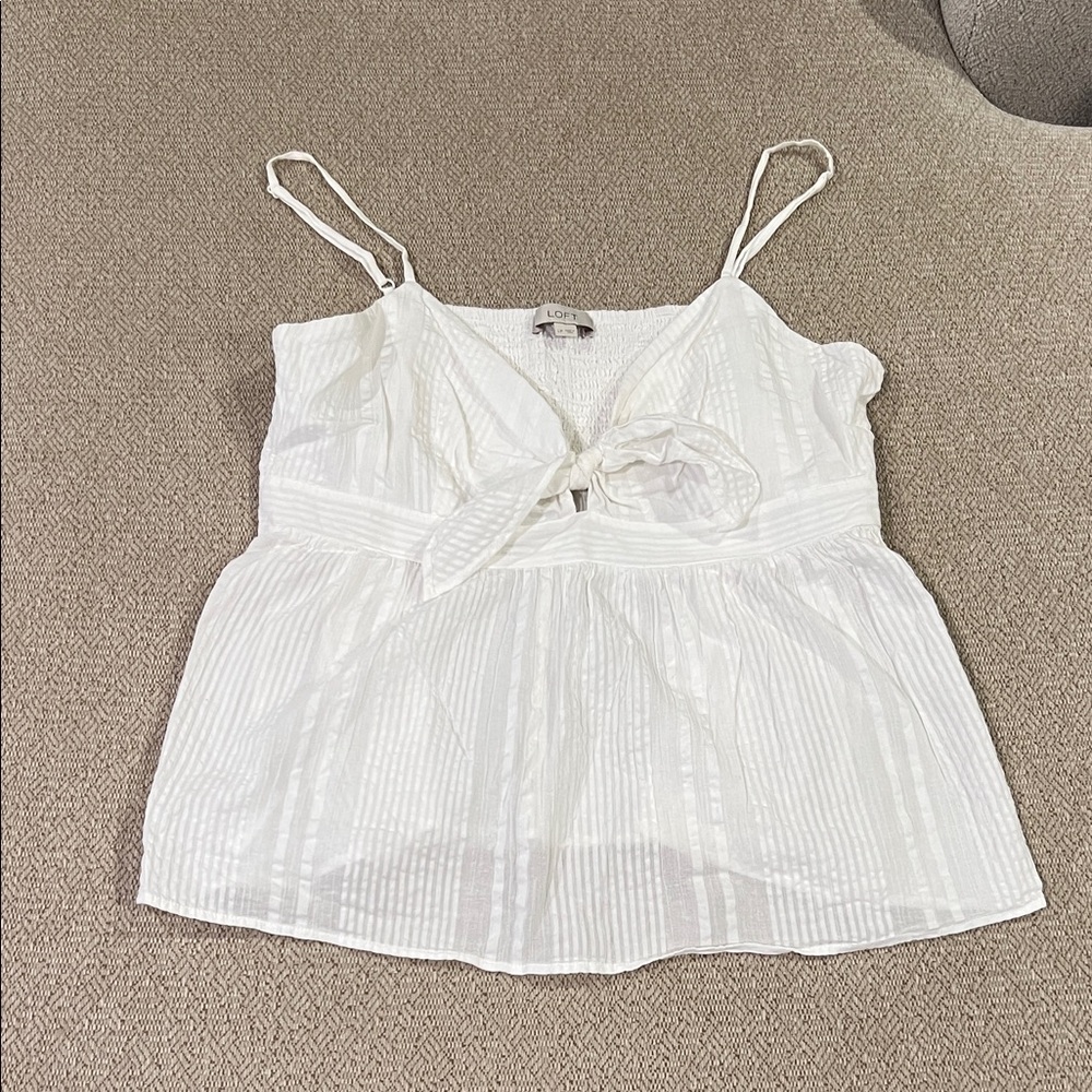 LOFT White Textured Camisole Top